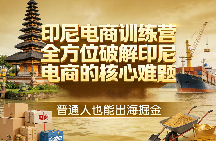 印尼电商训练营，全方位破解印尼电商的核心难题，普通人也能出海掘金-仙女副业网