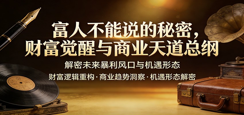 富人不能说的秘密,财富觉醒与商业天道总纲,解密未来暴利风口与机遇形态-仙女副业网