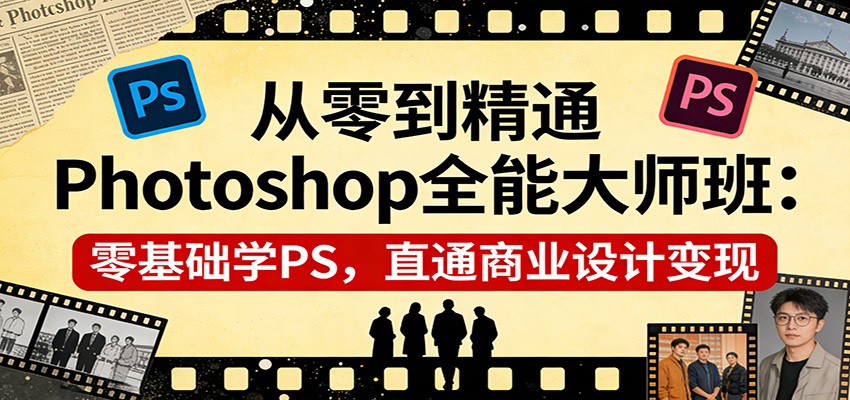 从零到精通Photoshop全能大师班:零基础学PS,直通商业设计变现-仙女副业网