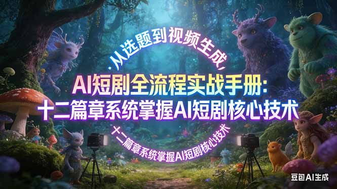 AI 短剧全流程实战手册：从选题到视频生成，十二篇章系统掌握 AI 短剧核心技术-仙女副业网