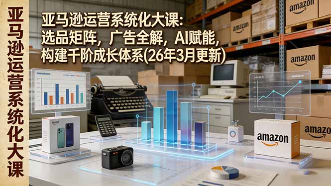 亚马逊运营系统化大课:选品矩阵,广告全解,AI赋能,构建千阶成长体系(26年3月更新-仙女副业网