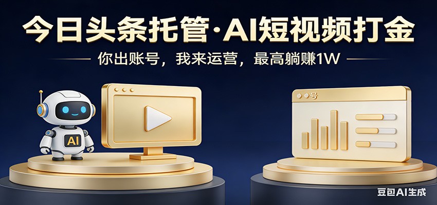 头条号AI托管,我提供作品,你提供账号,每天5分钟发布,小白躺赚3000+-仙女副业网