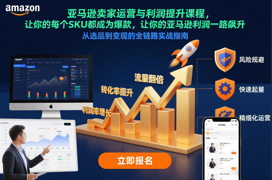 亚马逊卖家运营与利润提升课程,让你的每个SKU都成为爆款,让你的亚马逊利润一路飙升(更新26年3月)-仙女副业网