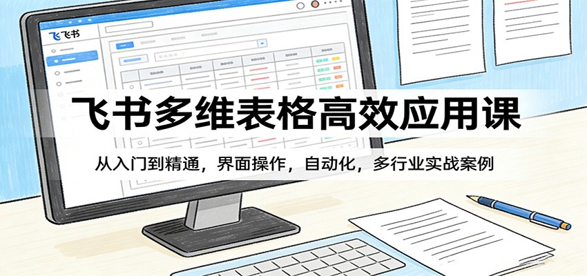 飞书多维表格高效应用课：从入门到精通，界面操作，自动化，多行业实战案例-仙女副业网