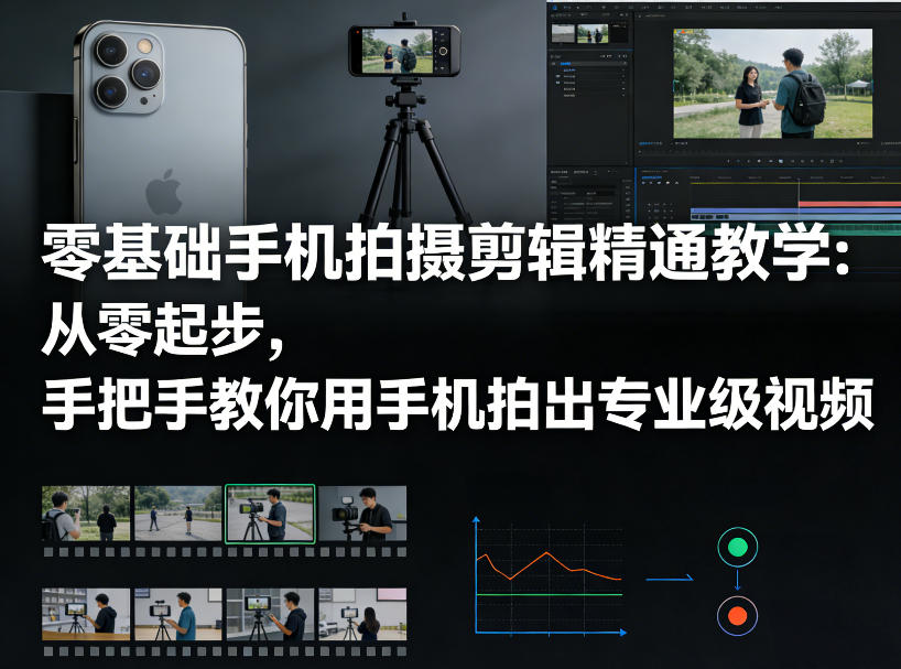 零基础手机拍摄剪辑精通教学:从零起步,手把手教你用手机拍出专业级视频-仙女副业网