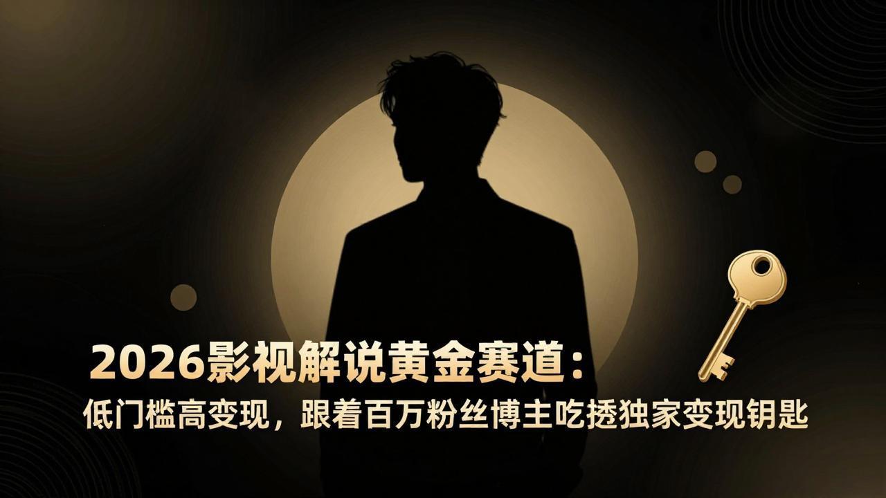 2026影视解说黄金赛道:低门槛高变现,跟着百万粉丝博主吃透独家变现钥匙-仙女副业网