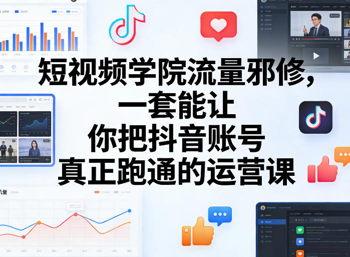 短视频学院流量邪修,一套能让你把抖音账号真正跑通的运营课-仙女副业网