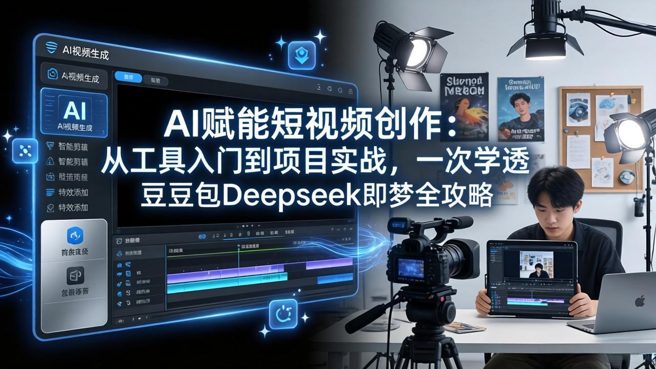 AI赋能短视频创作：从工具入门到项目实战，一次学透豆包Deepseek即梦全攻略-仙女副业网