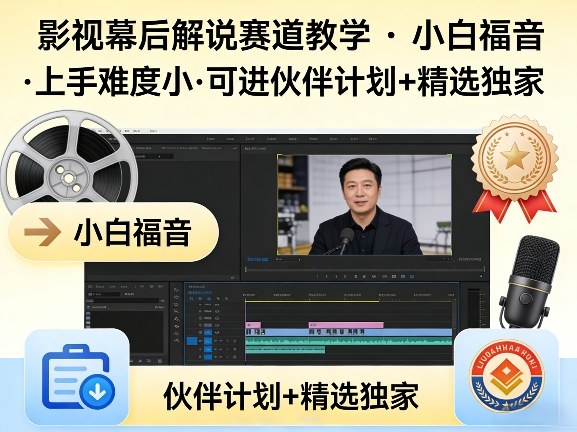 某大佬的影视幕后解说赛道教学，小白福音，上手难度小，可进伙伴计划+精选独家-仙女副业网