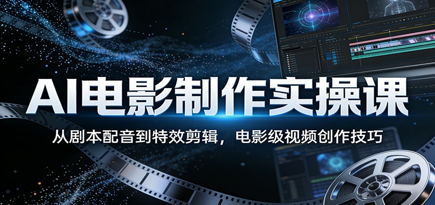 AI电影制作实操课：从剧本配音到特效剪辑，电影级视频创作技巧-仙女副业网