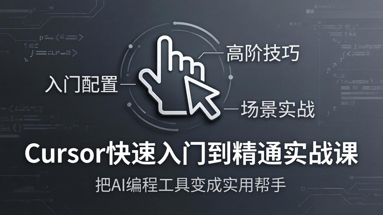 Cursor快速入门到精通实战课:入门配置+高阶技巧+场景实战,把AI编程工具变成实用帮手-仙女副业网