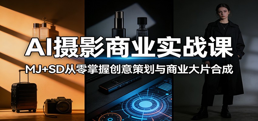 AI摄影商业实战课：MJ+SD从零掌握创意策划与商业大片合成-仙女副业网