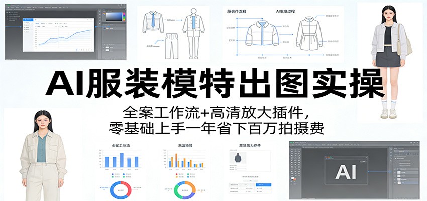 AI服装模特出图实操：全案工作流+ 高清放大插件，零基础上手一年省下百万拍摄费-仙女副业网