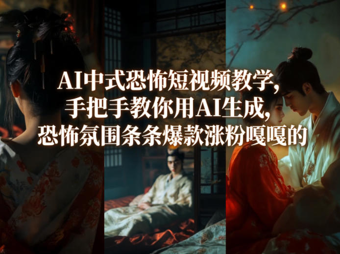 AI中式恐怖短视频教学,手把手教你用AI生成,恐怖氛围条条爆款涨粉嘎嘎的-仙女副业网