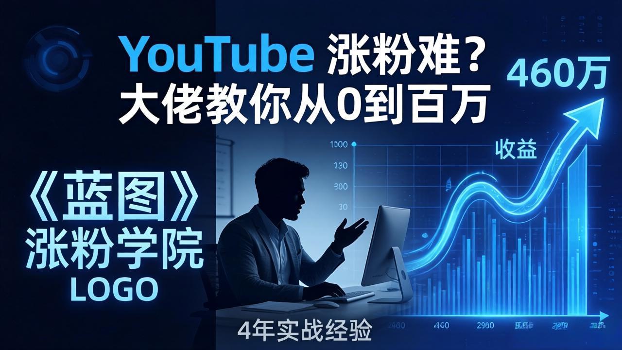 YouTube 涨粉难？《蓝图涨粉学院》：4 年赚 460 万的大佬教策略，从0到百万有路径！-仙女副业网
