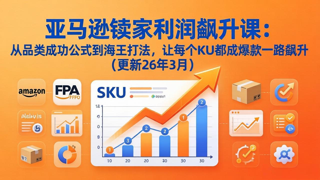 亚马逊卖家利润飙升课：从品类成功公式到海王打法，让每个SKU都成爆款一路飙升(更新26年3月-仙女副业网