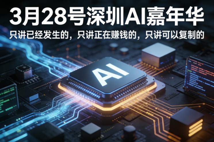 3月28号深圳AI嘉年华，只讲已经发生的，只讲正在賺钱的，只讲可以复制的-仙女副业网