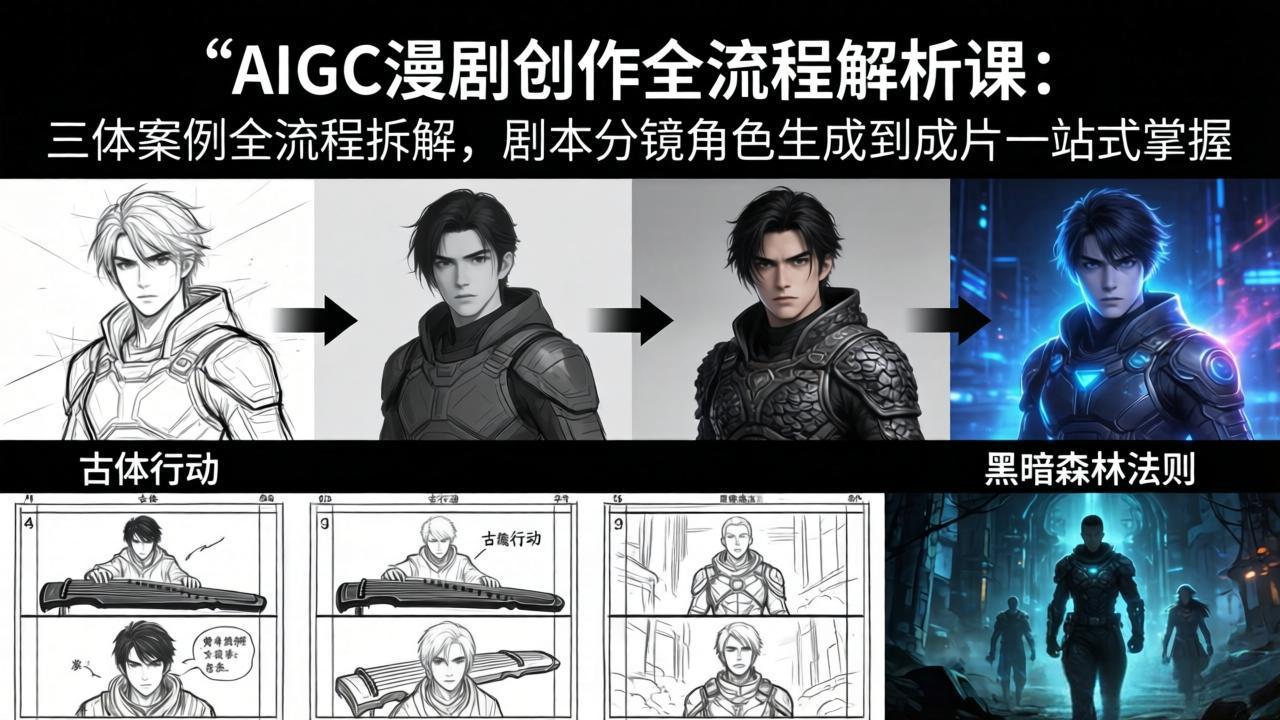 AIGC漫剧创作全流程解析课：三体案例全流程拆解，剧本分镜角色生成到成片一站式掌握-仙女副业网