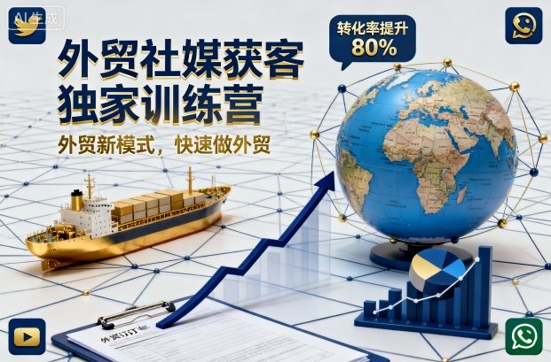 外贸社媒获客独家训练营，外贸新模式，快速做外贸(更新26年3月)-仙女副业网