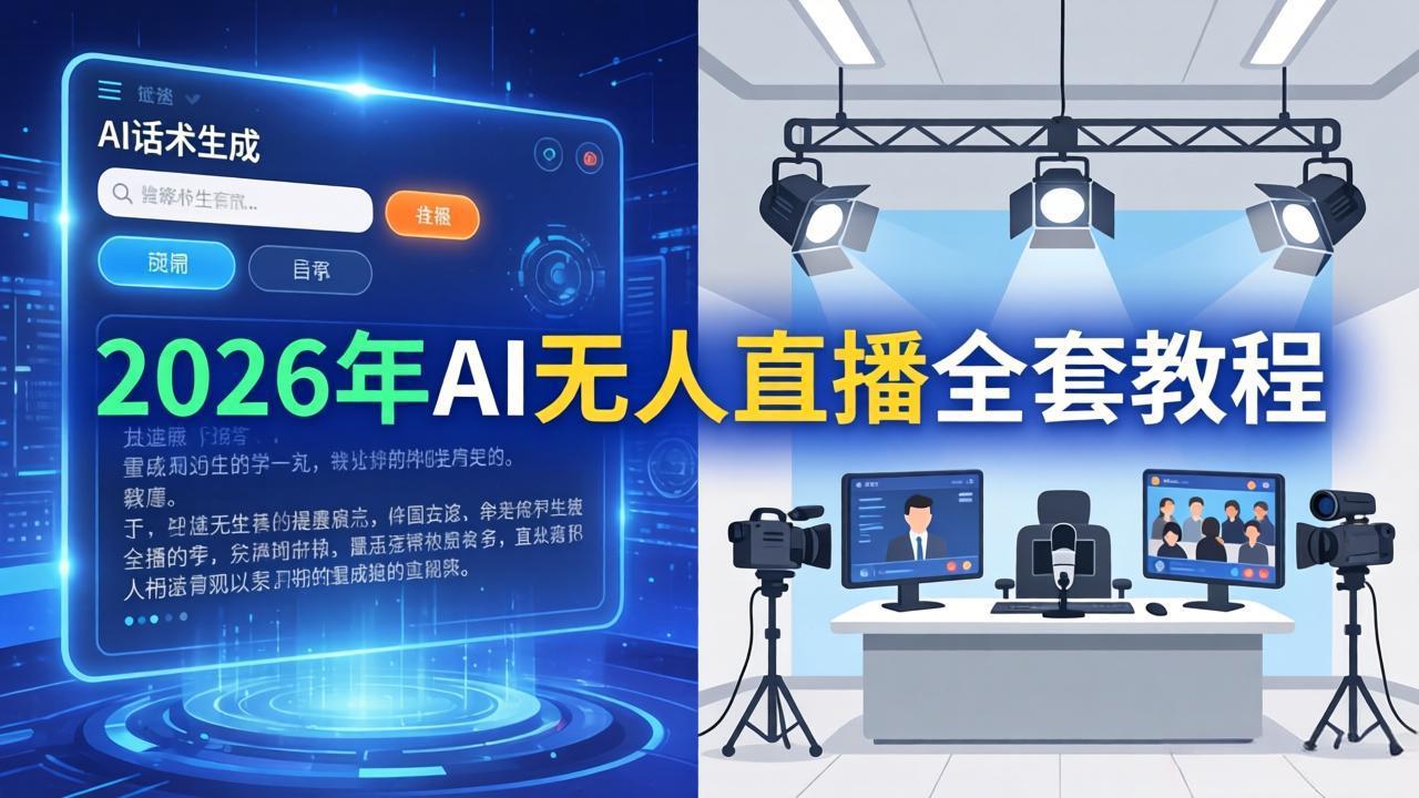 2026年AI无人直播全套教程：OBS安装+软件配置+直播间搭建+话术生成+一键开播实操-仙女副业网