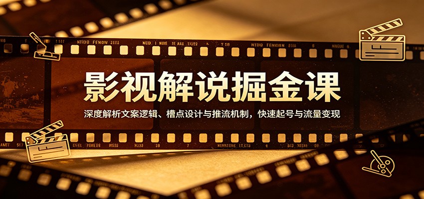 影视解说掘金课：深度解析文案逻辑、槽点设计与推流机制，快速起号与流量变现-仙女副业网