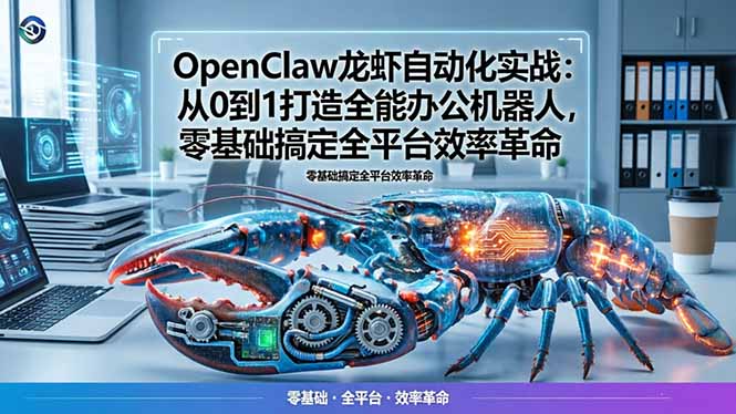 OpenClaw龙虾自动化实战：从0到1打造全能办公机器人，零基础搞定全平台效率革命-仙女副业网