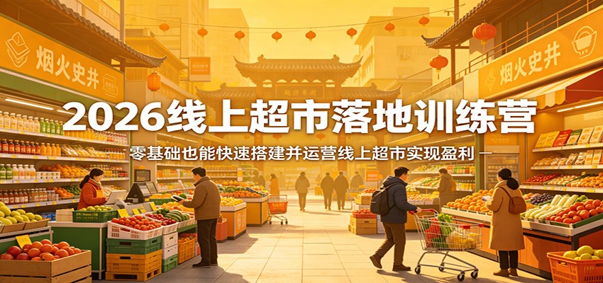 2026线上超市落地训练营，零基础也能快速搭建并运营线上超市实现盈利-仙女副业网