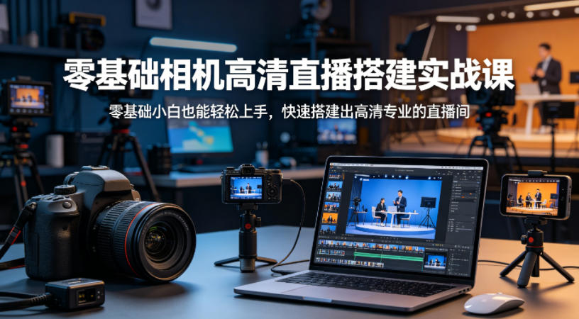 零基础相机高清直播间搭建实战课，小白也能轻松上手，快速搭建出高清专业的直播间-仙女副业网