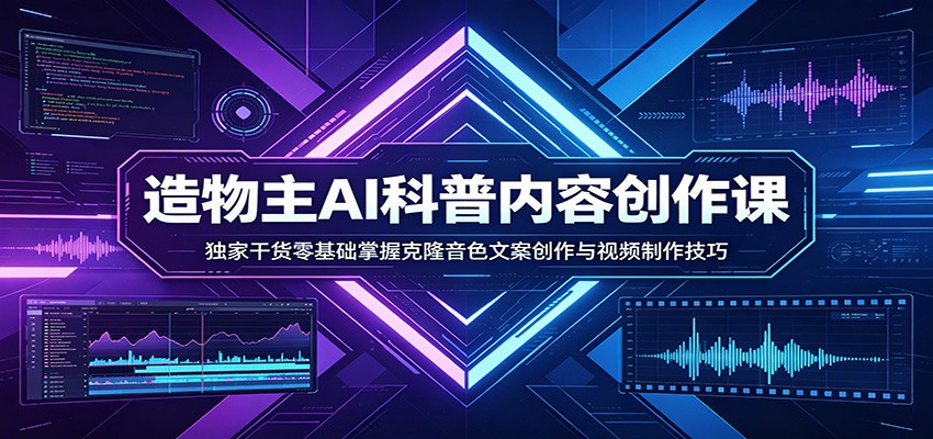 AI科普内容创作课：独家干货零基础掌握克隆音色文案创作与视频制作技巧-仙女副业网