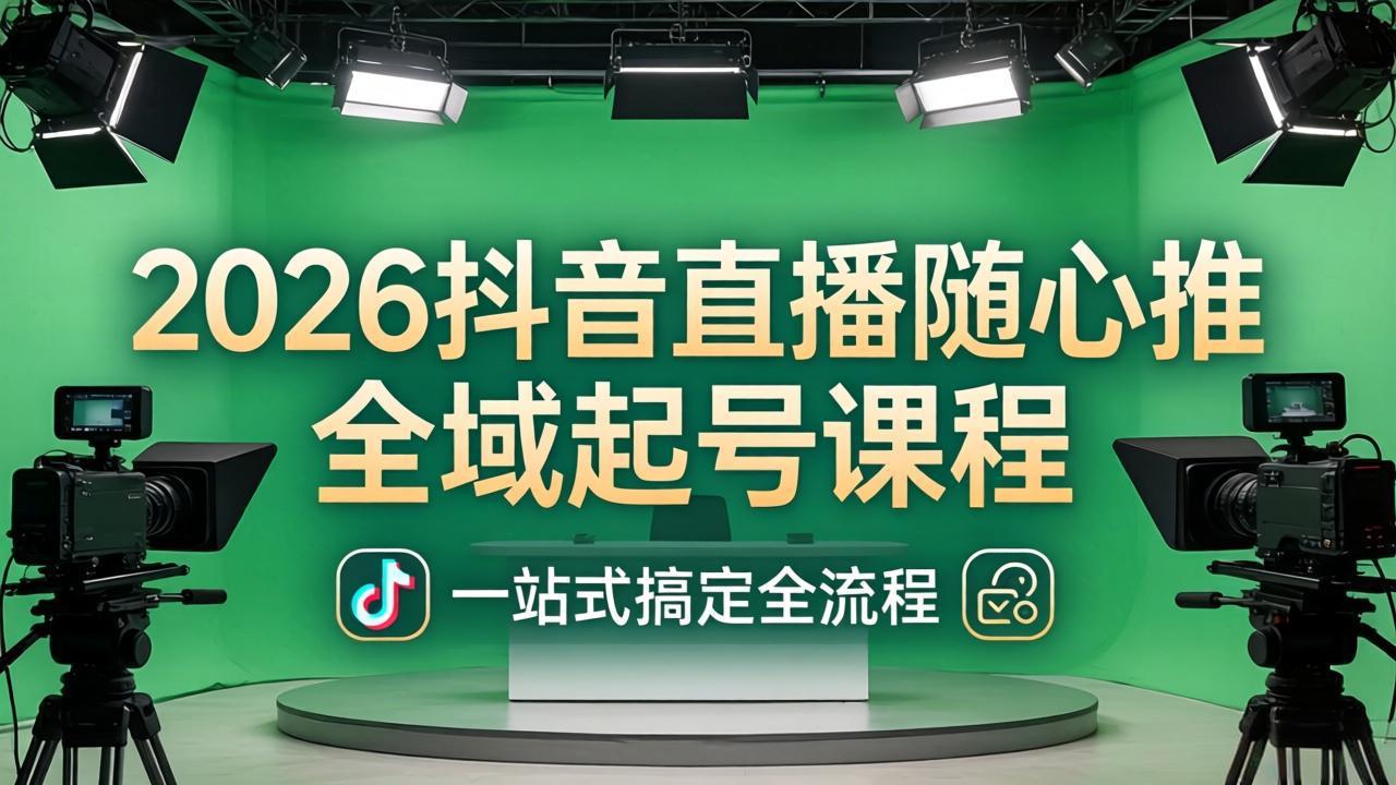 2026抖音直播随心推全域起号课程：一站式搞定直播起号、稳号、放量全流程(更新4月-仙女副业网
