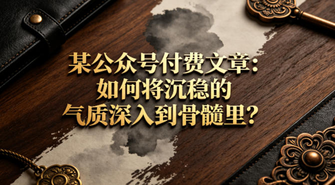 某公众号付费文章：如何将沉稳的气质深入到骨髓里？-仙女副业网