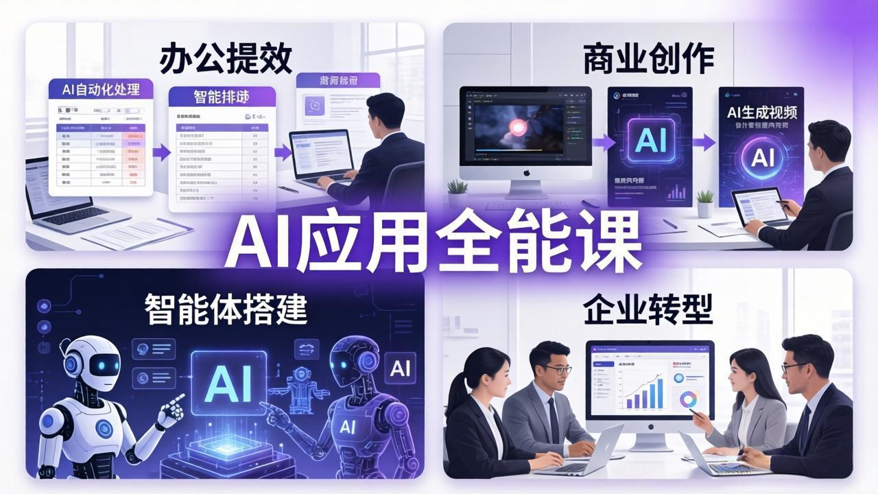 AIGC 应用师全能课-更新：办公提效、商业创作、智能体搭建、企业转型，一站式学会AI应用-仙女副业网