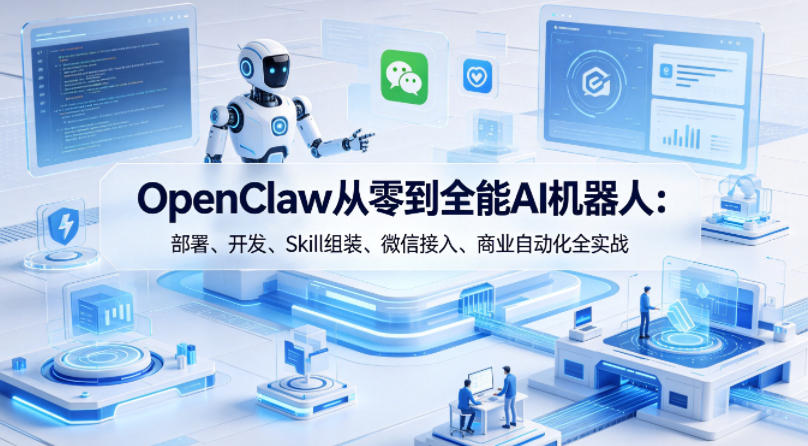 OpenClaw从零到全能AI机器人：部署、开发、Skill组装、微信接入、商业自动化全实战-仙女副业网