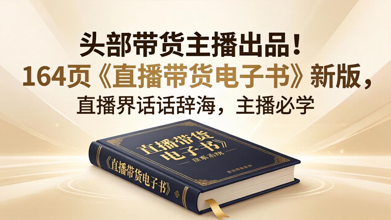 头部带货主播出品！164页《直播带货电子书》新版，直播界话术辞海，主播必学-仙女副业网