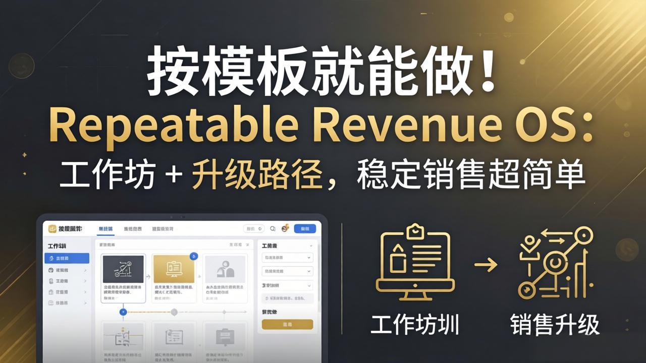 按模板就能做！Repeatable Revenue OS：工作坊 + 升级路径，稳定销售超简单-仙女副业网