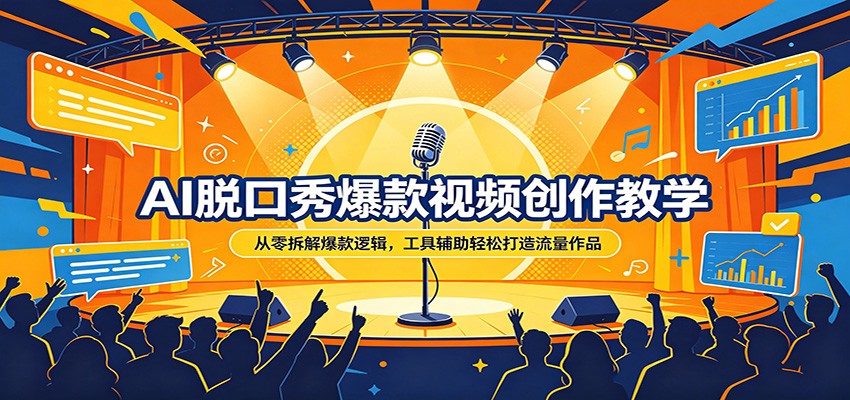 AI脱口秀爆款视频创作教学：从零拆解爆款逻辑，工具辅助轻松打造流量作品-仙女副业网
