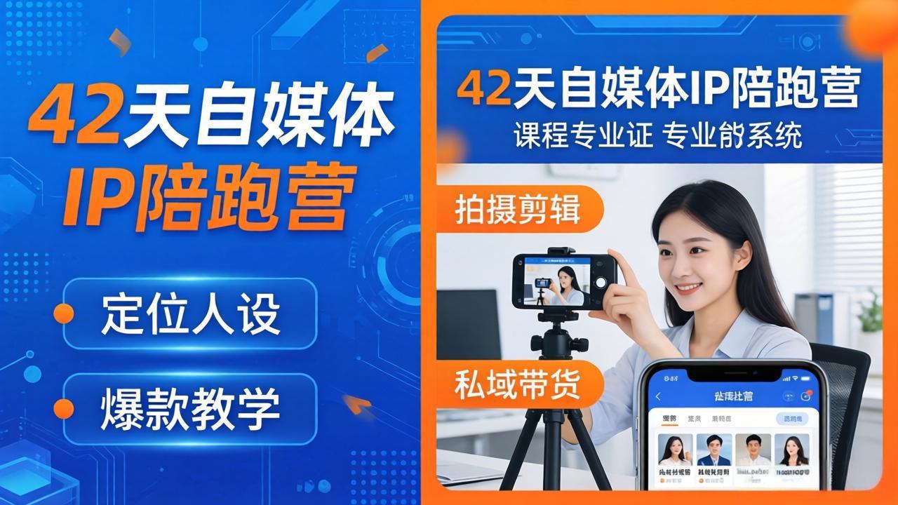 42天自媒体IP陪跑营-26年4月19更新：定位人设爆款全教学，拍摄剪辑私域带货一站式落地-仙女副业网