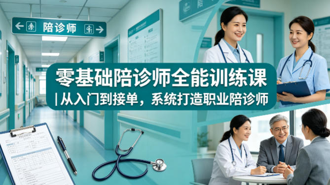 零基础陪诊师全能训练课｜从入门到接单，系统打造职业陪诊师-仙女副业网