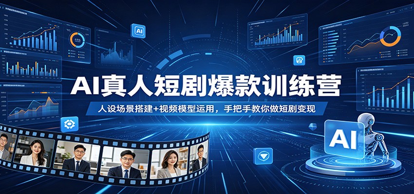 AI真人短剧爆款训练营：人设场景搭建+视频模型运用，手把手教你做短剧变现-仙女副业网