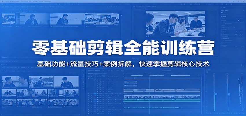 零基础剪辑全能训练营：基础功能+流量技巧+案例拆解，快速掌握剪辑核心技术-仙女副业网