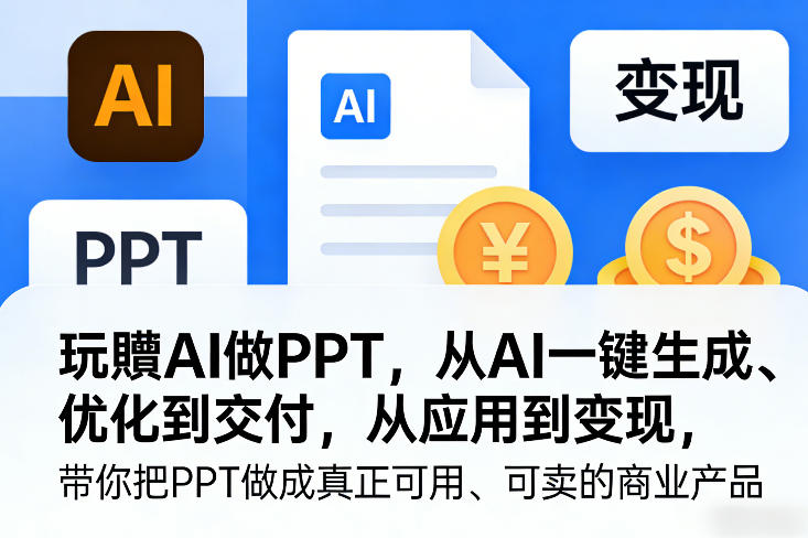 玩賺AI做PPT，从AI一键生成、优化到交付，从应用到变现，带你把PPT做成真正可用、可卖的商业产品(更新0421)-仙女副业网