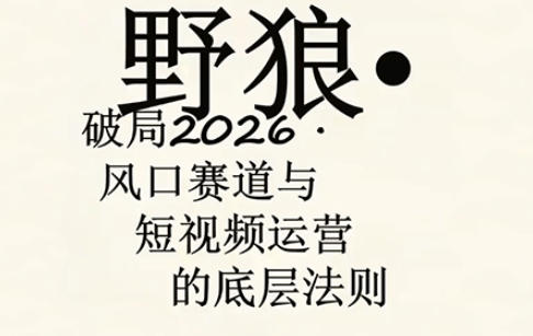 野狼团队·多平台实操运营课，覆盖AI口播、服装、好物、漫剪等热门玩法(更新4月)-仙女副业网