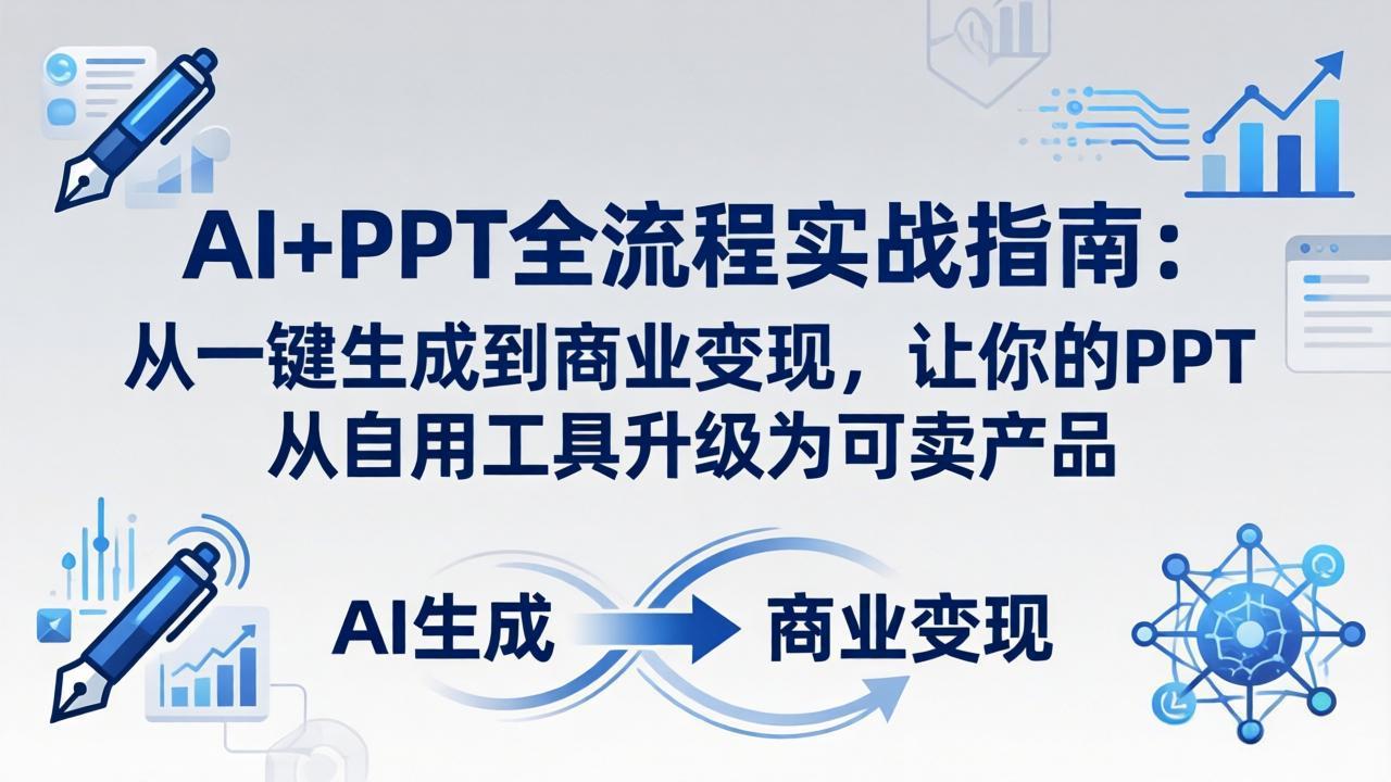 AI+PPT全流程实战指南-更新4月21：从一键生成到商业变现，让你的PPT从自用工具升级为可卖产品-仙女副业网