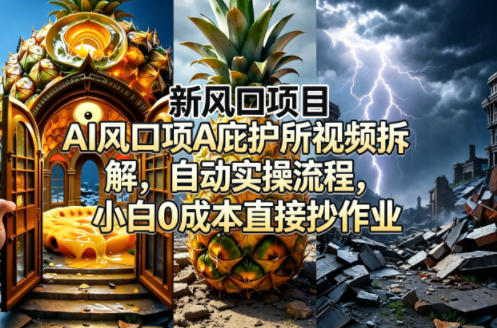 新风口项目AI庇护所视频拆解，自动实操流程，小白0成本直接抄作业-仙女副业网