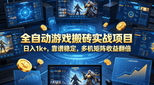 全自动游戏搬砖实战项目，日入1k+，靠谱稳定，多机矩阵收益翻倍【揭秘】-仙女副业网