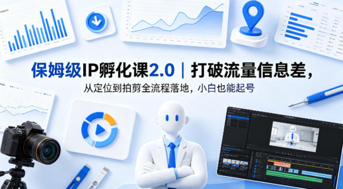保姆级IP孵化课2.0｜打破流量信息差，从定位到拍剪全流程落地，小白也能起号-仙女副业网