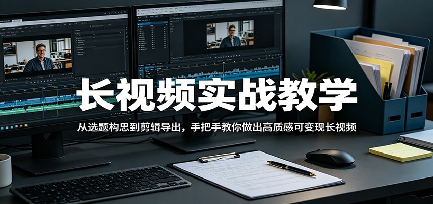 长视频实战教学，从选题构思到剪辑导出，手把手教你做出高质感可变现长视频-仙女副业网