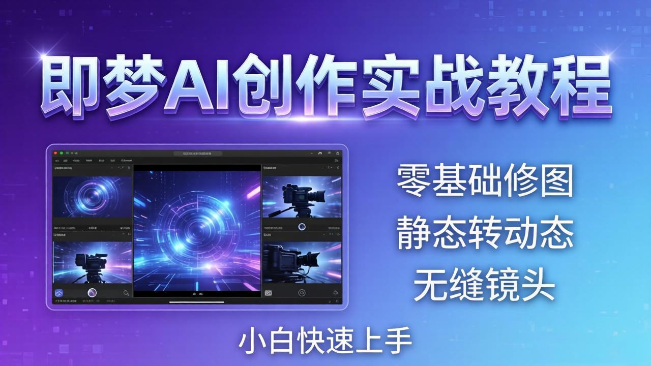 即梦AI创作实战教程，从零基础修图到AI导演，实战教学静态转动态+无缝镜头，小白快速上手-仙女副业网