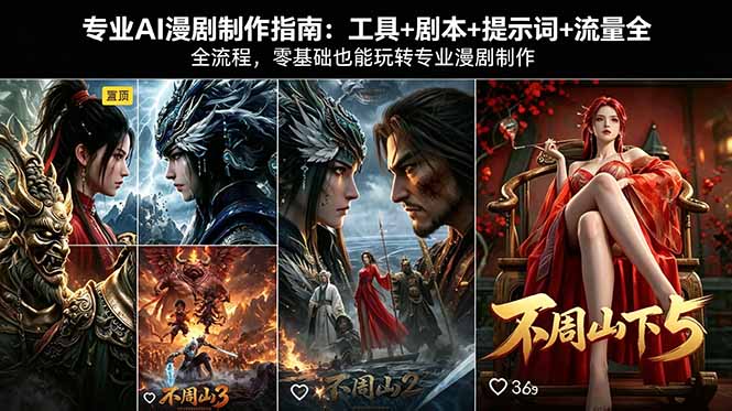 专业AI漫剧制作指南：工具+剧本+提示词+流量全流程，零基础也能玩转专业漫剧制作-仙女副业网