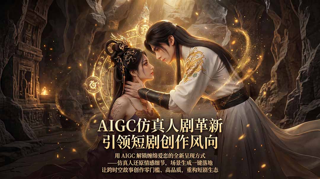 AIGC 仿真人短剧创作革新，解锁仙侠爱恋全新呈现，一键出高质场景，零门槛打造爆款剧集-仙女副业网